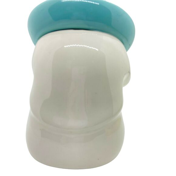 Sleeping Siesta Man Vintage White Blue Ceramic Sombrero Mexican Figurine Retro - Picture 3 of 9